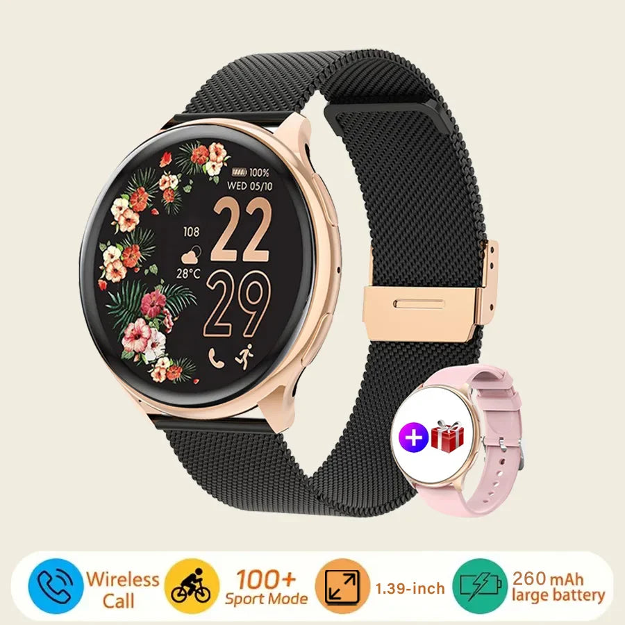 Women’s Smart Watch – Fitness & Health Tracker, Black Gold