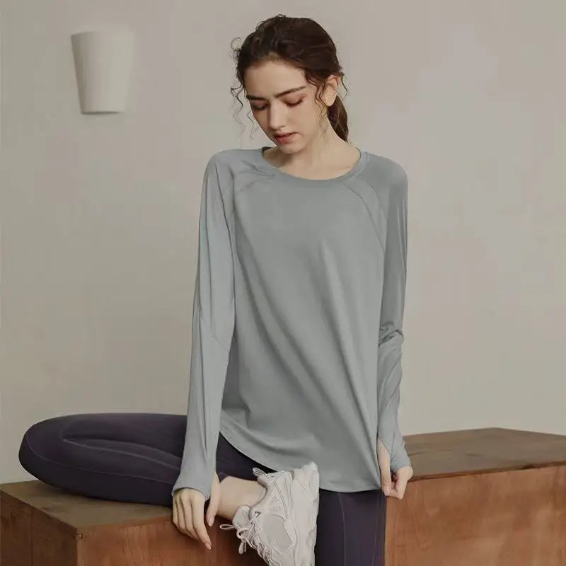 Long Sleeve Yogawear Blouse Workout Gym Clothing