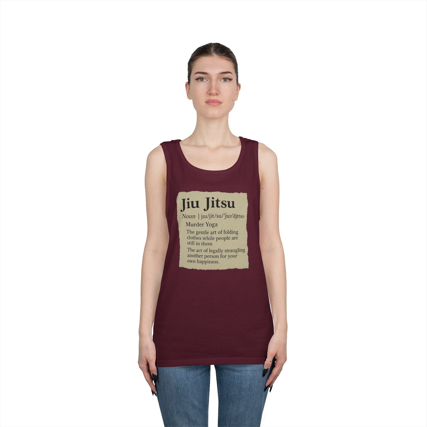 Jiu Jitsu Definition Tank Top | Unisex Heavy Cotton Tank | Martial Arts Apparel, Workout Gear, Fitness Gift, Summer Wear