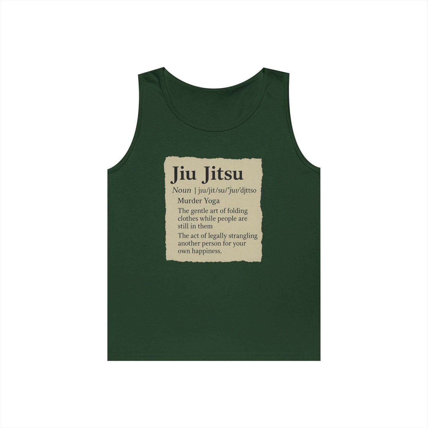 Jiu Jitsu Definition Tank Top | Unisex Heavy Cotton Tank | Martial Arts Apparel, Workout Gear, Fitness Gift, Summer Wear