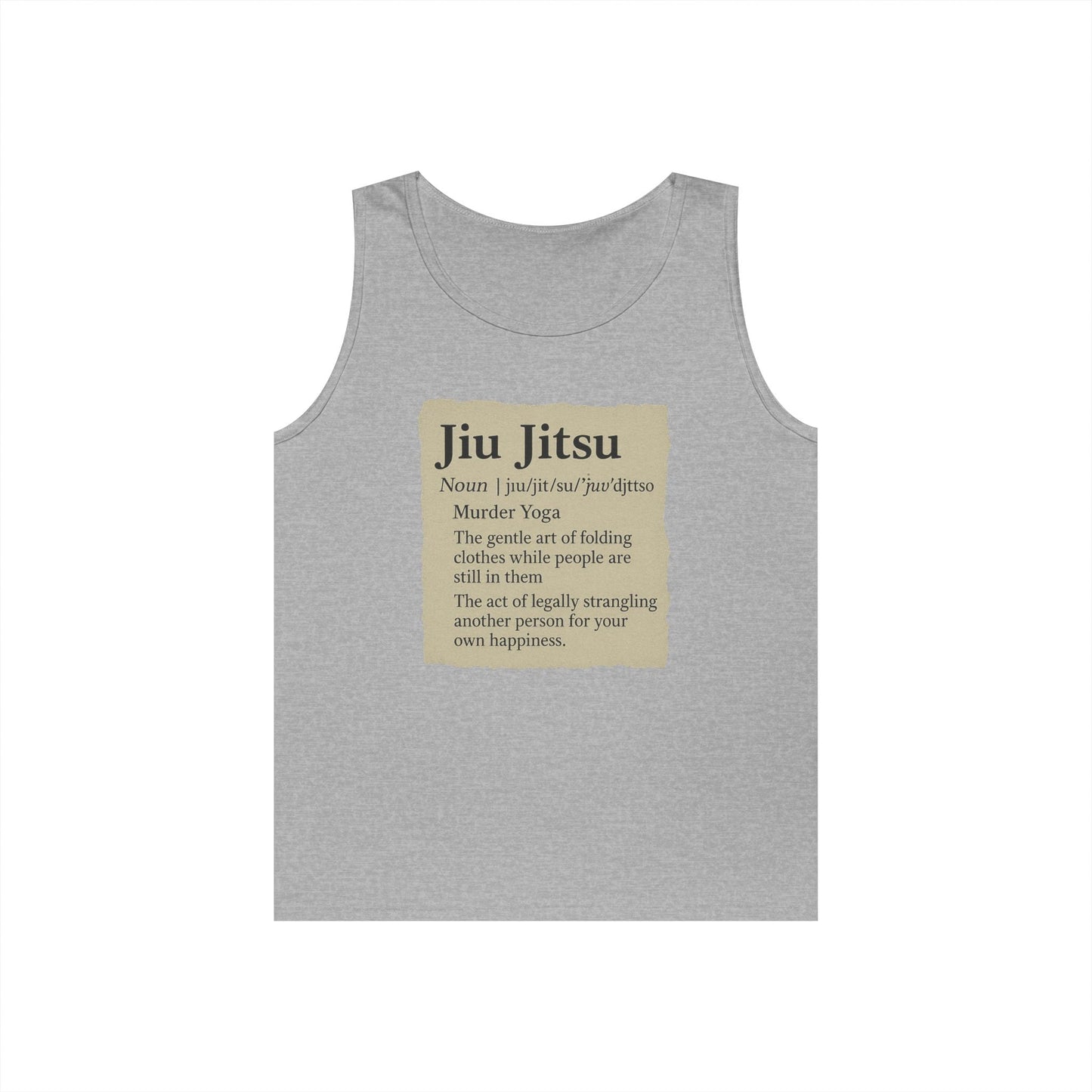 Jiu Jitsu Definition Tank Top | Unisex Heavy Cotton Tank | Martial Arts Apparel, Workout Gear, Fitness Gift, Summer Wear