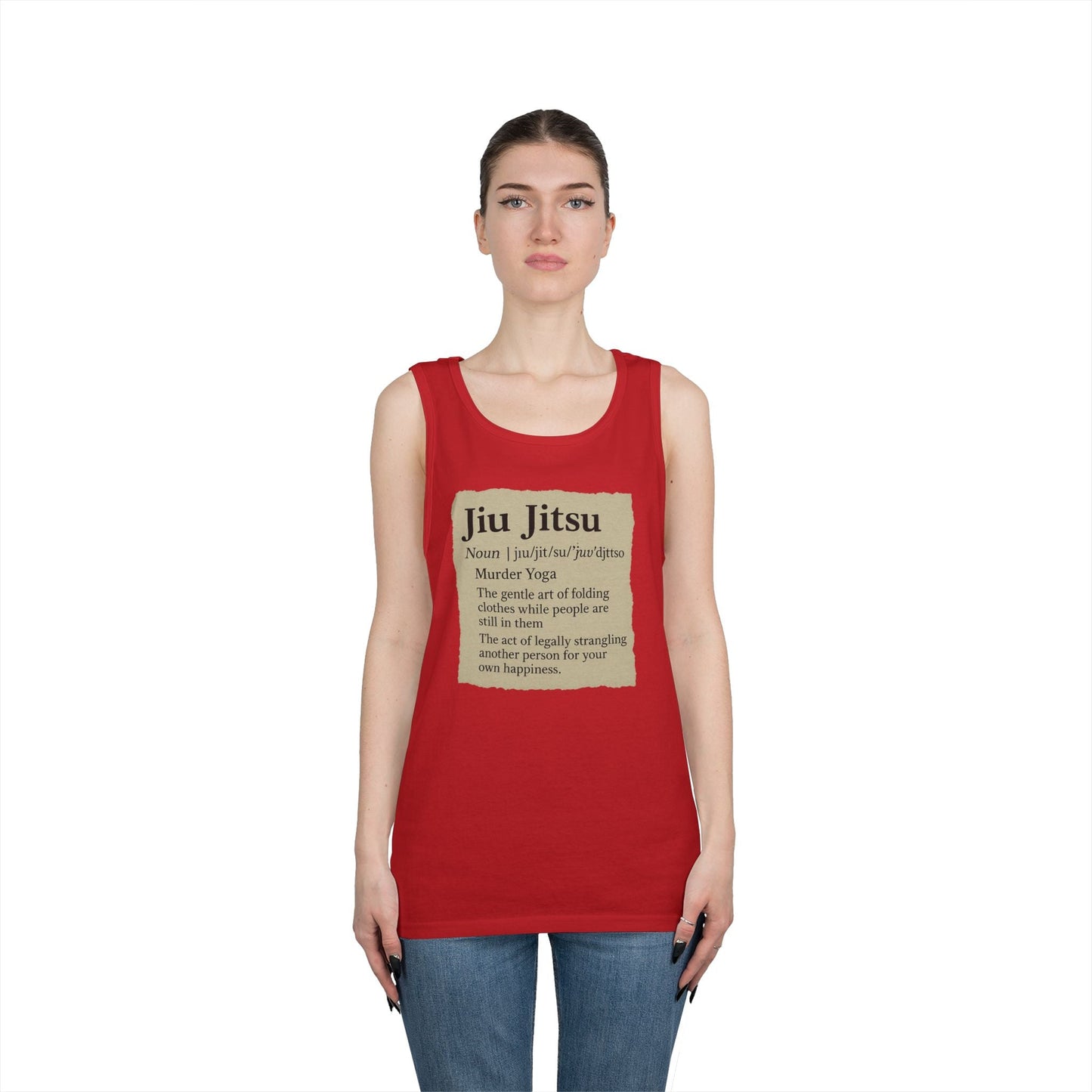 Jiu Jitsu Definition Tank Top | Unisex Heavy Cotton Tank | Martial Arts Apparel, Workout Gear, Fitness Gift, Summer Wear