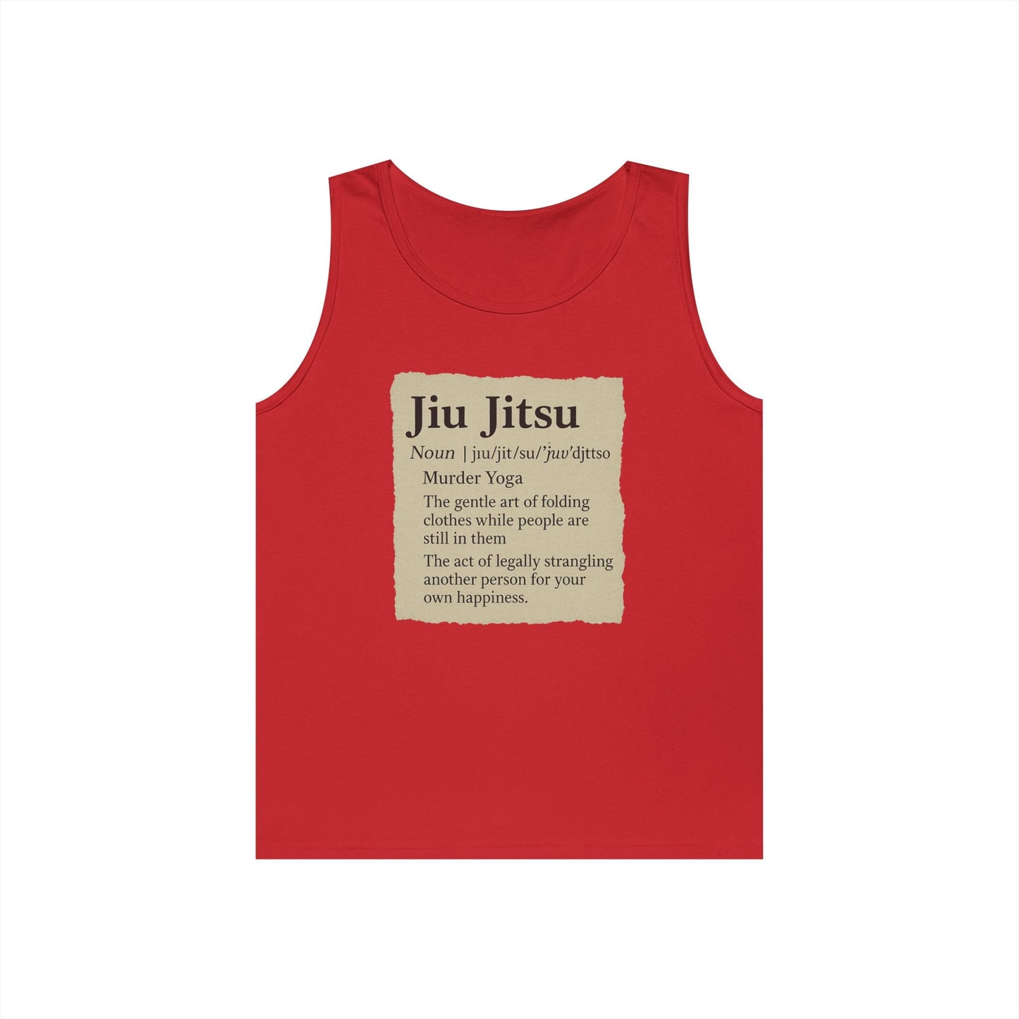 Jiu Jitsu Definition Tank Top | Unisex Heavy Cotton Tank | Martial Arts Apparel, Workout Gear, Fitness Gift, Summer Wear