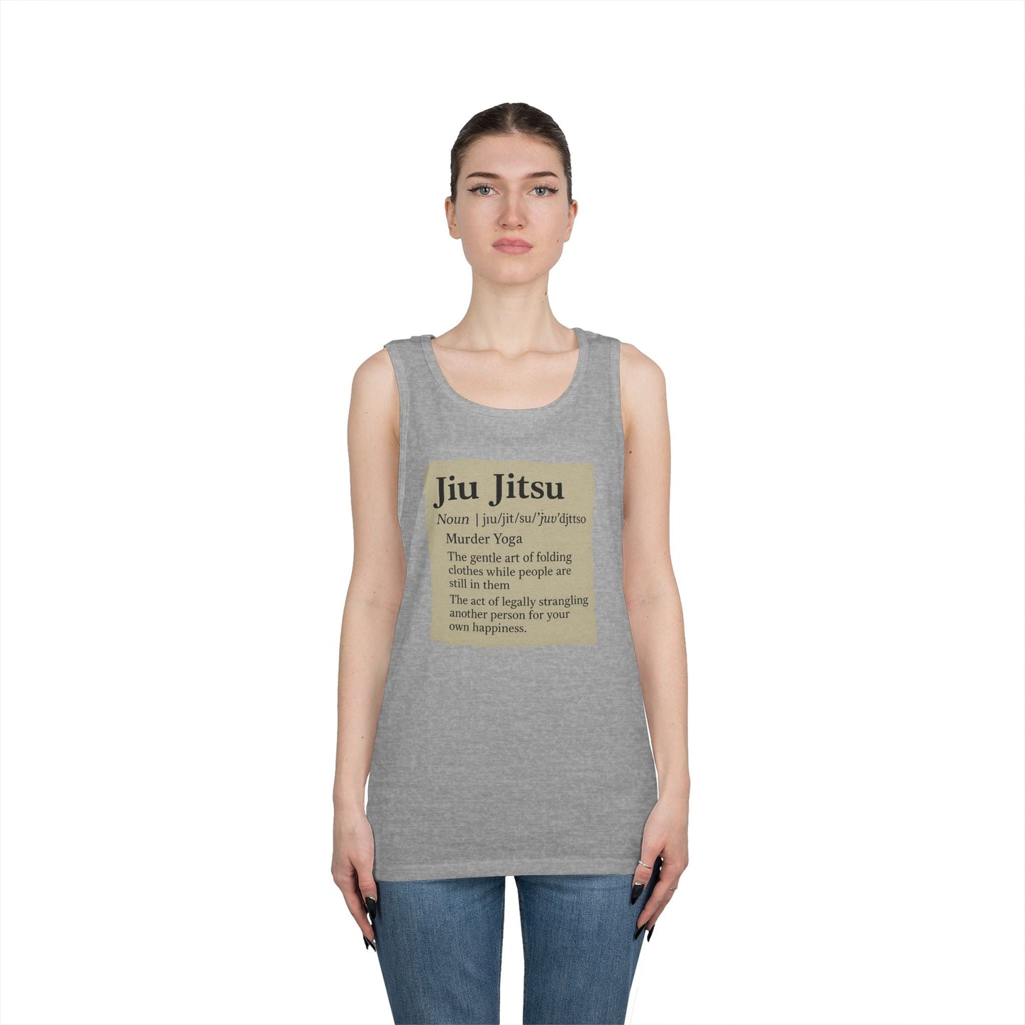 Jiu Jitsu Definition Tank Top | Unisex Heavy Cotton Tank | Martial Arts Apparel, Workout Gear, Fitness Gift, Summer Wear