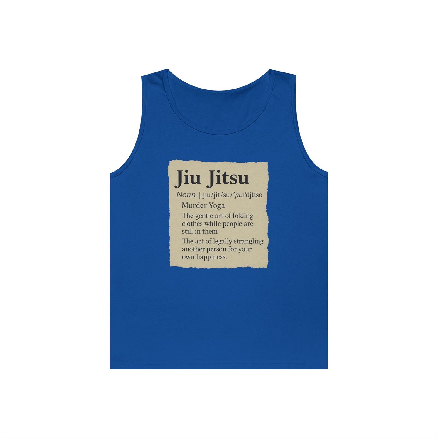 Jiu Jitsu Definition Tank Top | Unisex Heavy Cotton Tank | Martial Arts Apparel, Workout Gear, Fitness Gift, Summer Wear
