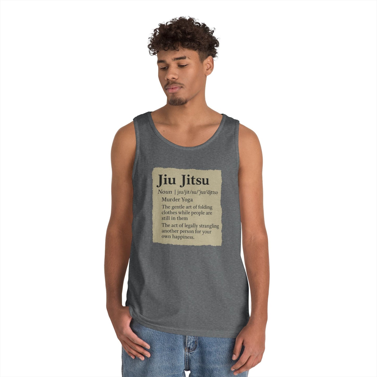 Jiu Jitsu Definition Tank Top | Unisex Heavy Cotton Tank | Martial Arts Apparel, Workout Gear, Fitness Gift, Summer Wear