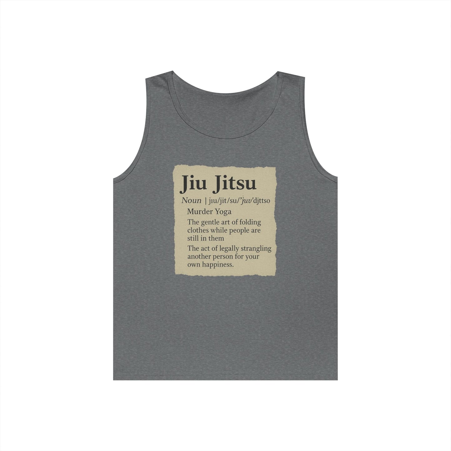 Jiu Jitsu Definition Tank Top | Unisex Heavy Cotton Tank | Martial Arts Apparel, Workout Gear, Fitness Gift, Summer Wear