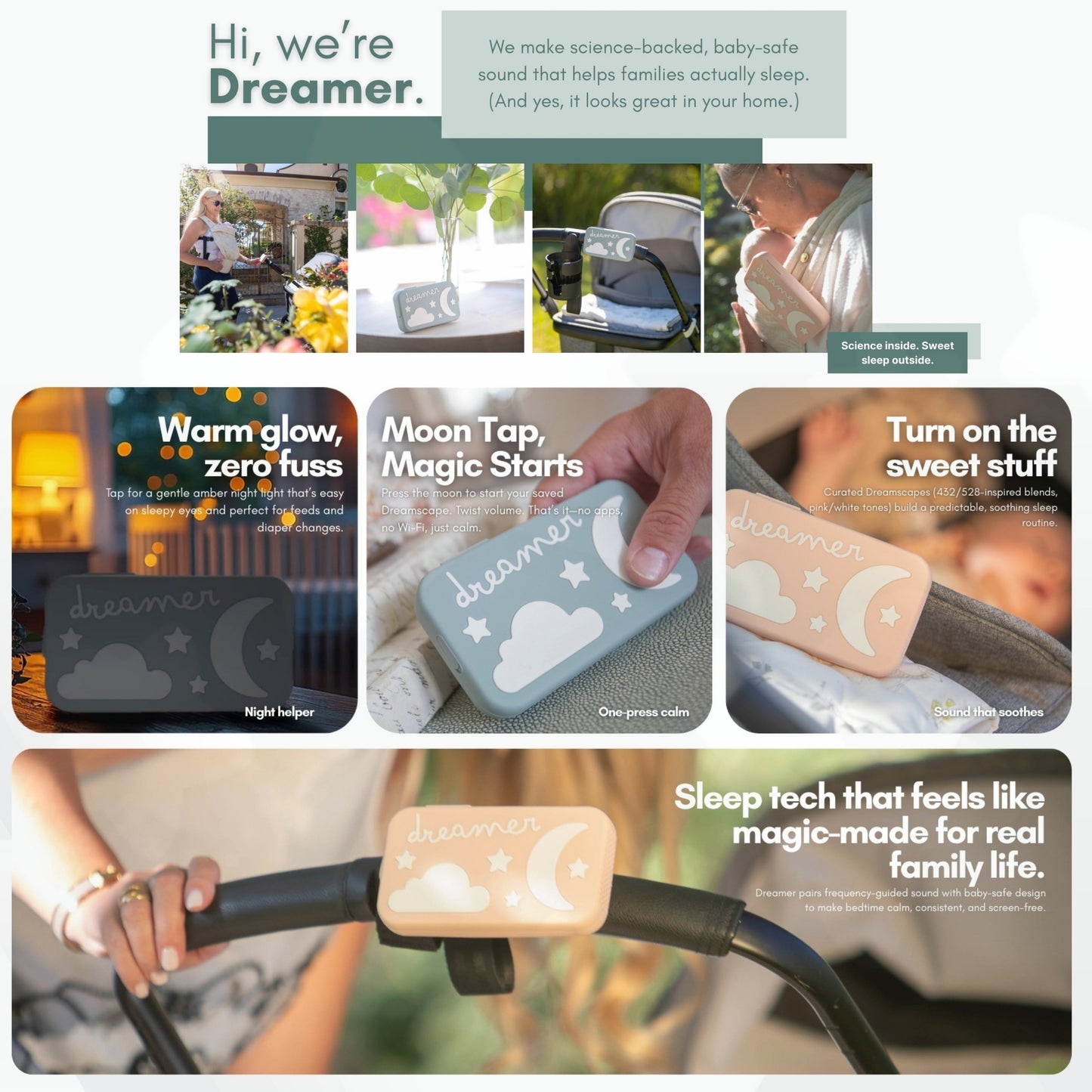 Dreamer™ Baby Sound Machine – 432Hz & 528Hz Sleep Aid