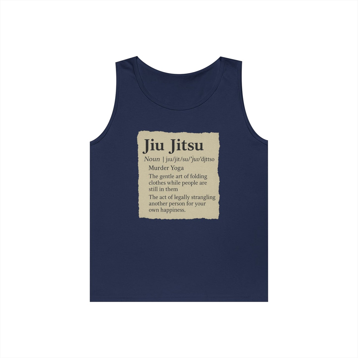 Jiu Jitsu Definition Tank Top | Unisex Heavy Cotton Tank | Martial Arts Apparel, Workout Gear, Fitness Gift, Summer Wear