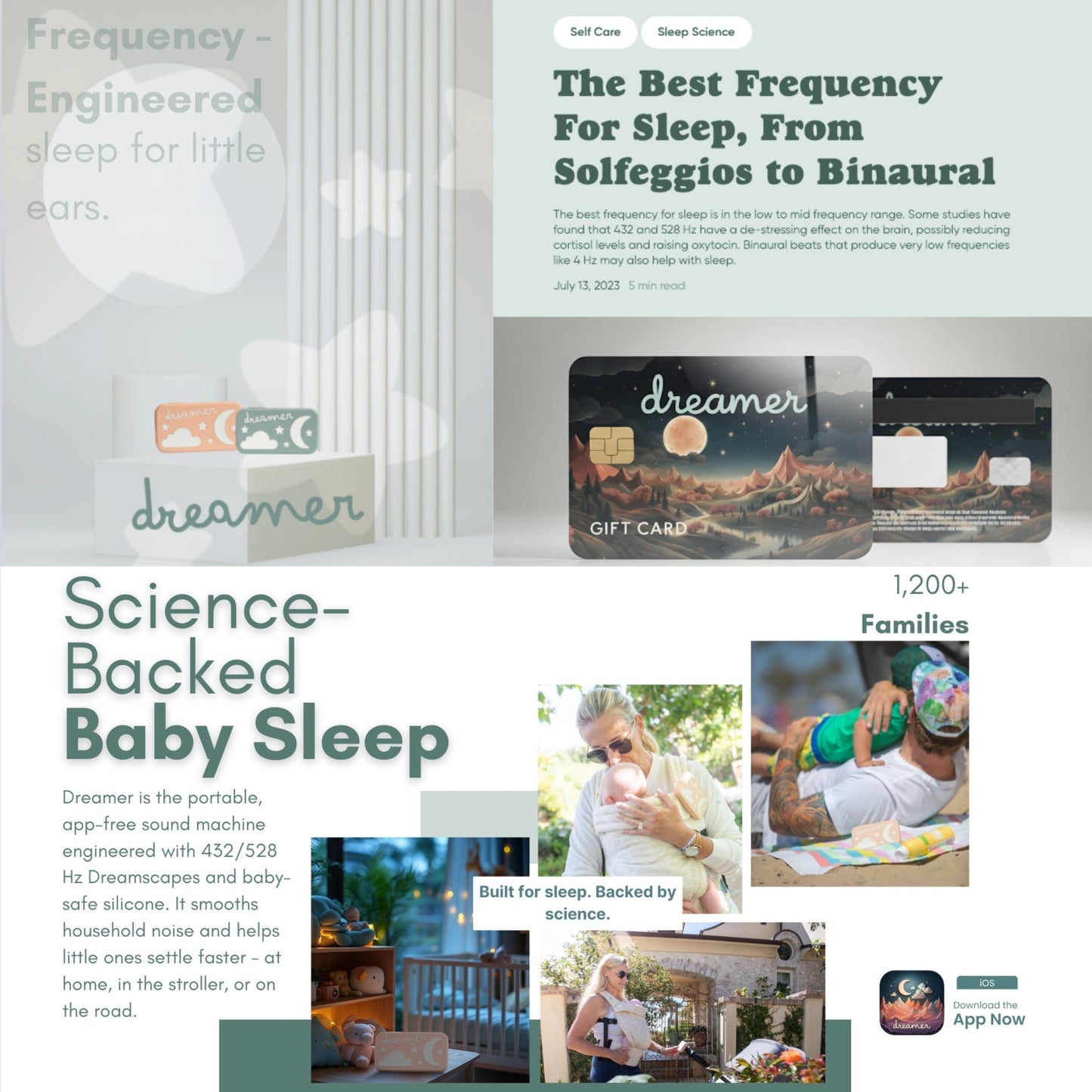 Dreamer™ Baby Sound Machine – 432Hz & 528Hz Sleep Aid