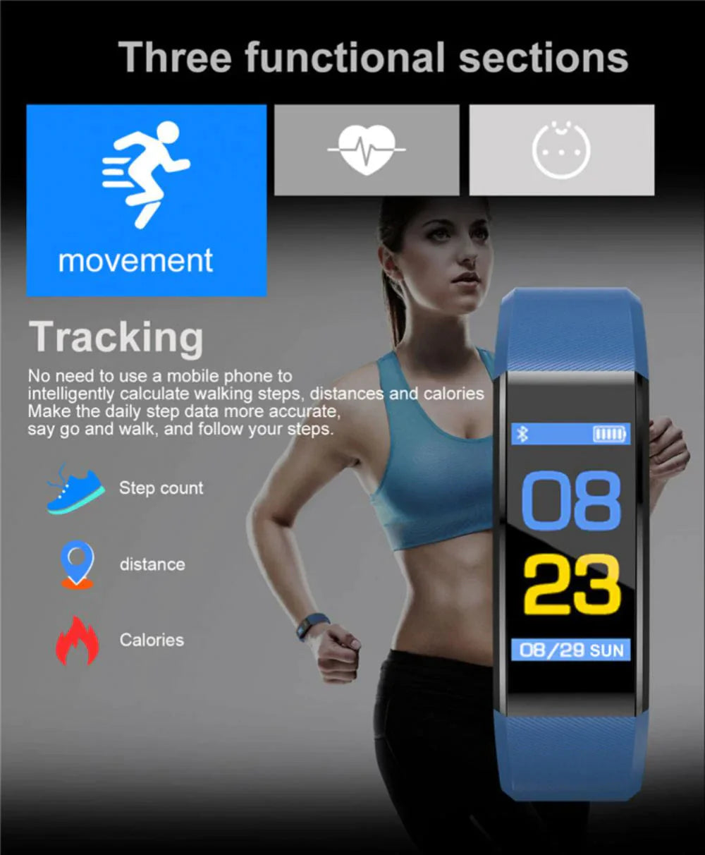 Fitness Smart Watch – Heart Rate & Oxygen BP Monitor