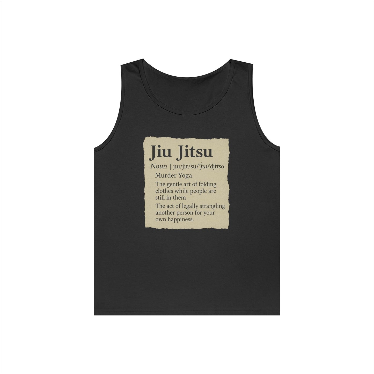 Jiu Jitsu Definition Tank Top | Unisex Heavy Cotton Tank | Martial Arts Apparel, Workout Gear, Fitness Gift, Summer Wear
