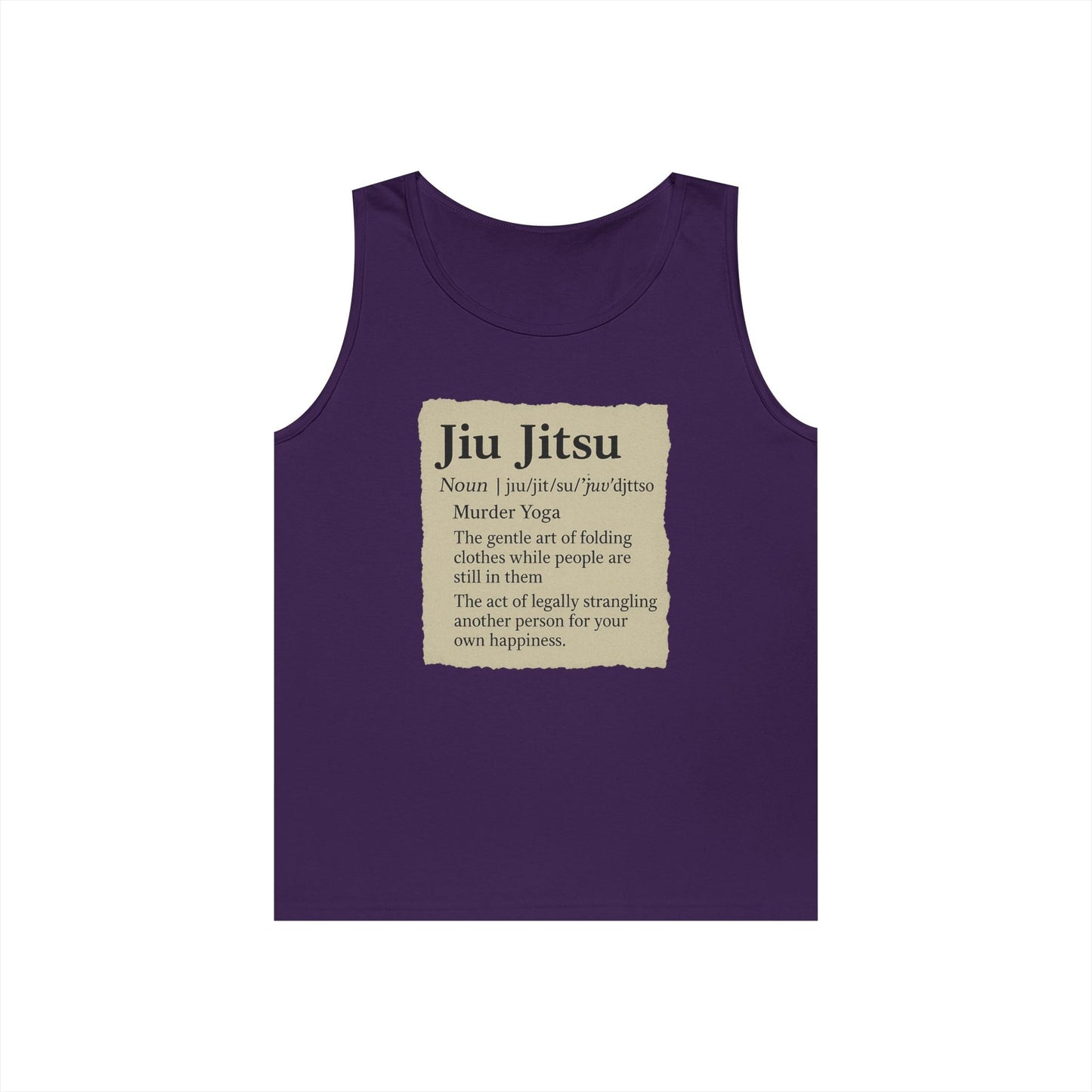 Jiu Jitsu Definition Tank Top | Unisex Heavy Cotton Tank | Martial Arts Apparel, Workout Gear, Fitness Gift, Summer Wear