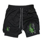 Print 2 in 1 Running Shorts for Men Gym