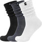 Scrunch Slouch Crew Socks Retro Ribbed Cotton Cushioned 3 Pack Boot Sneaker Gym Cozy Calf Socks For Men & Women