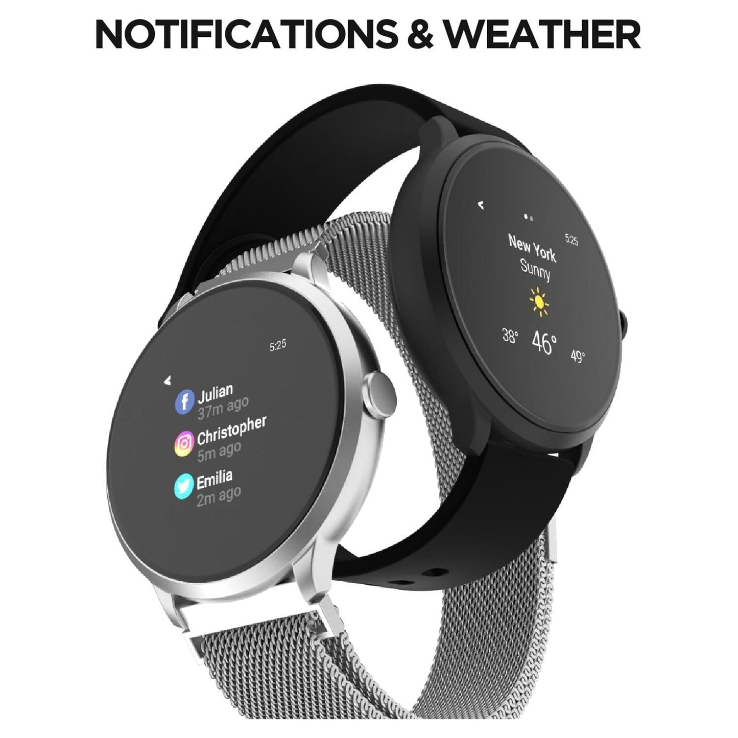 iTouch Sport 3 Smart Watch – 43mm, Silver Mesh Band