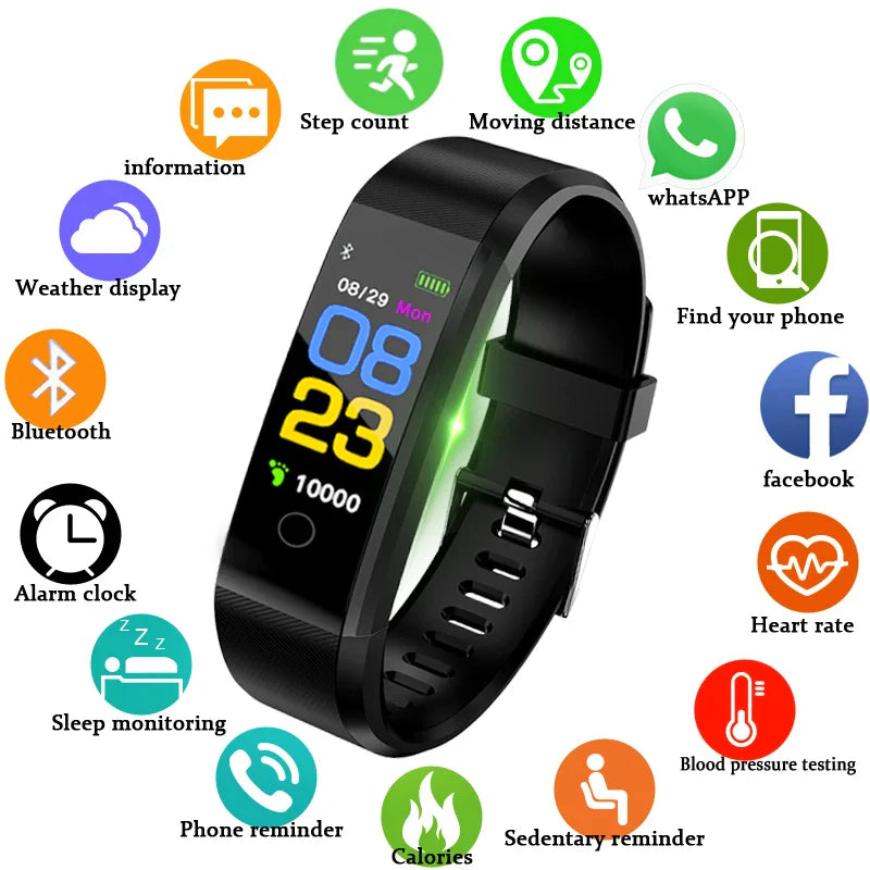 Unisex Smart Watch – Heart Rate & Blood Pressure Fitness Tracker