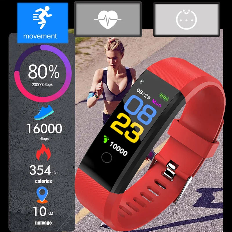 Unisex Smart Watch – Heart Rate & Blood Pressure Fitness Tracker