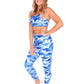 Water Camo Racer Back Sports Bra
