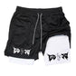 Print 2 in 1 Running Shorts for Men Gym