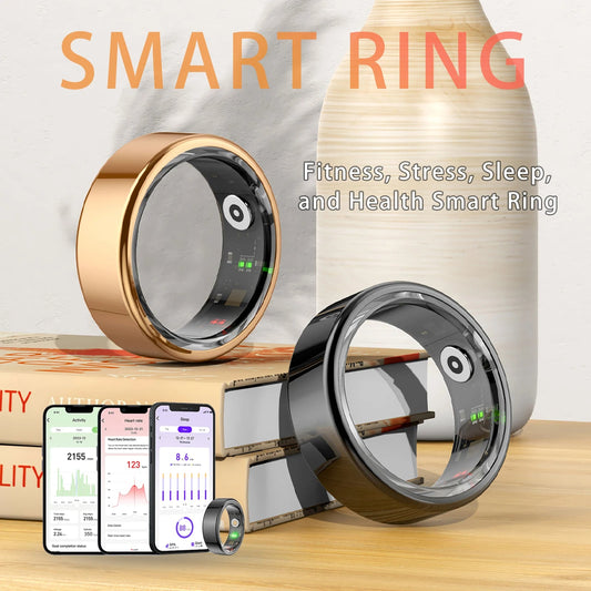 Smart Ring – Blood Pressure & Sleep Fitness Tracker, Titanium Shell