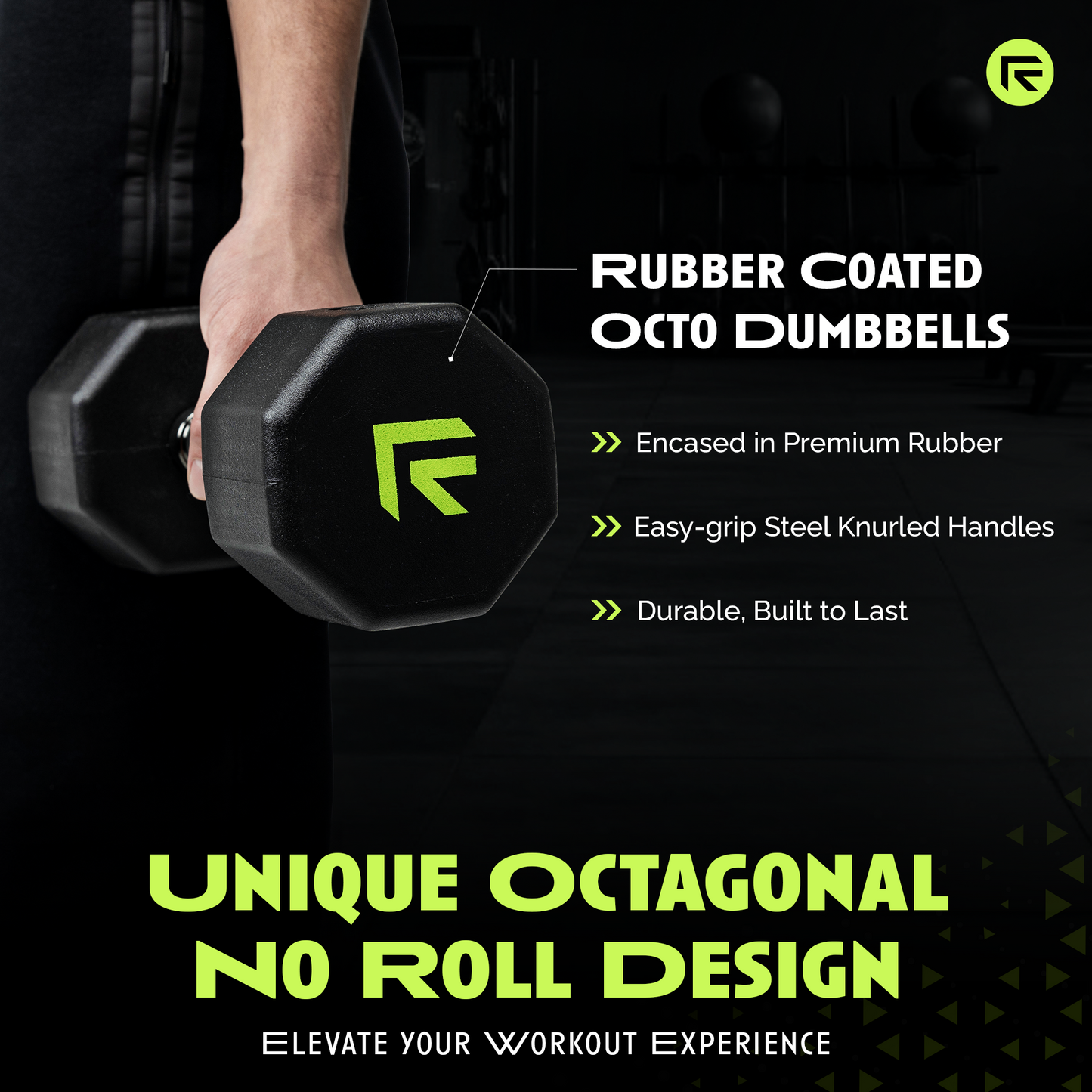 Octo Rubber Dumbbell (sold individually)