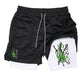 Print 2 in 1 Running Shorts for Men Gym