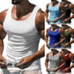 American Vest, Summer Europe And The United States Men Stretch Sports Gym Training, Tight Hurdle Sleeveless Top Solid Color Vest