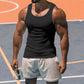 American Vest, Summer Europe And The United States Men Stretch Sports Gym Training, Tight Hurdle Sleeveless Top Solid Color Vest