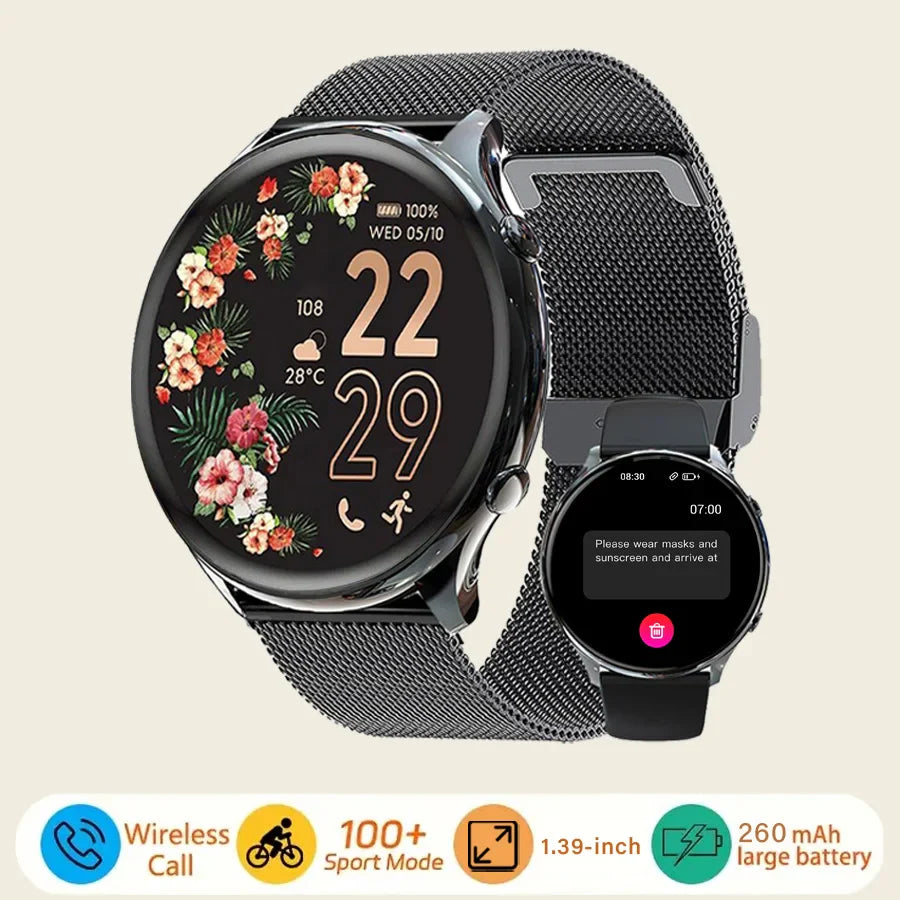 Women’s Smart Watch – Fitness & Health Tracker, Black Gold