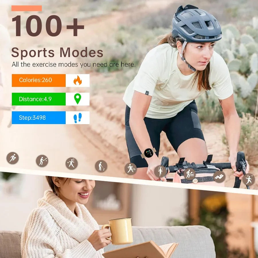 Women’s Smart Watch – Fitness & Health Tracker, Black Gold