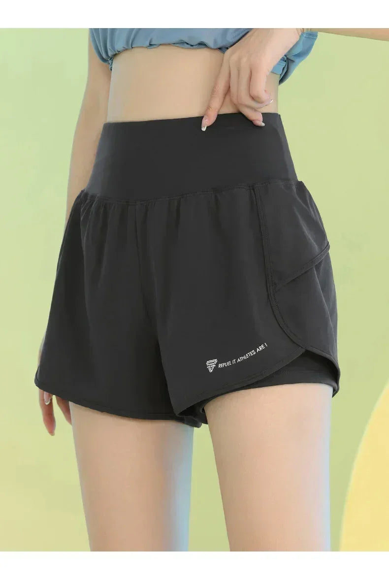 PHIGEER Yoga Shorts for Women Lightweight Gym Cycling Workout Shorts with Pocket Breathable Running Sweatpants Athletic Clothes