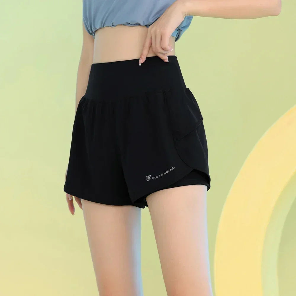 PHIGEER Yoga Shorts for Women Lightweight Gym Cycling Workout Shorts with Pocket Breathable Running Sweatpants Athletic Clothes