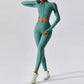 Workout Outfit ActiveWear 3 Pieces Workout Clothes Sports Bra High Waist Gym Leggings Long-Sleeved
