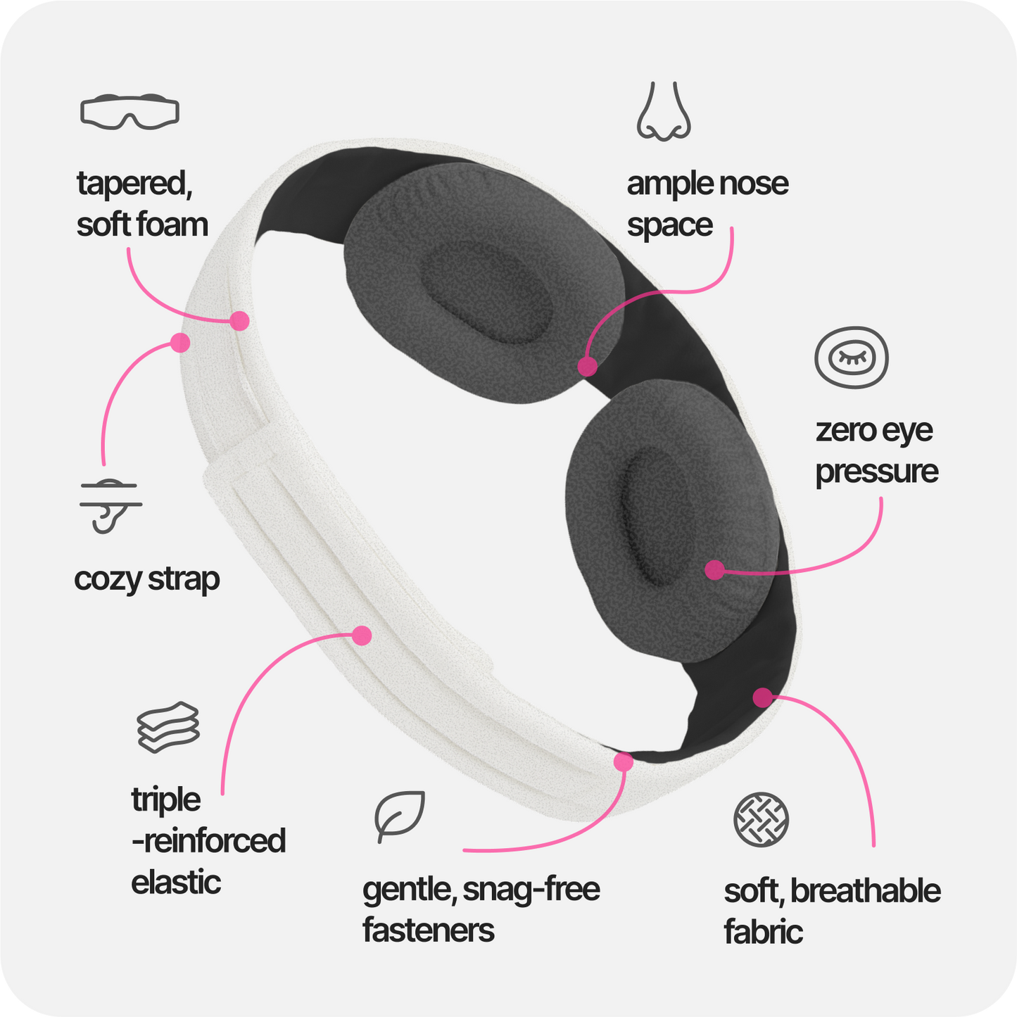 Eclipse Sleep Mask (Pearl White)