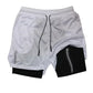 Print 2 in 1 Running Shorts for Men Gym