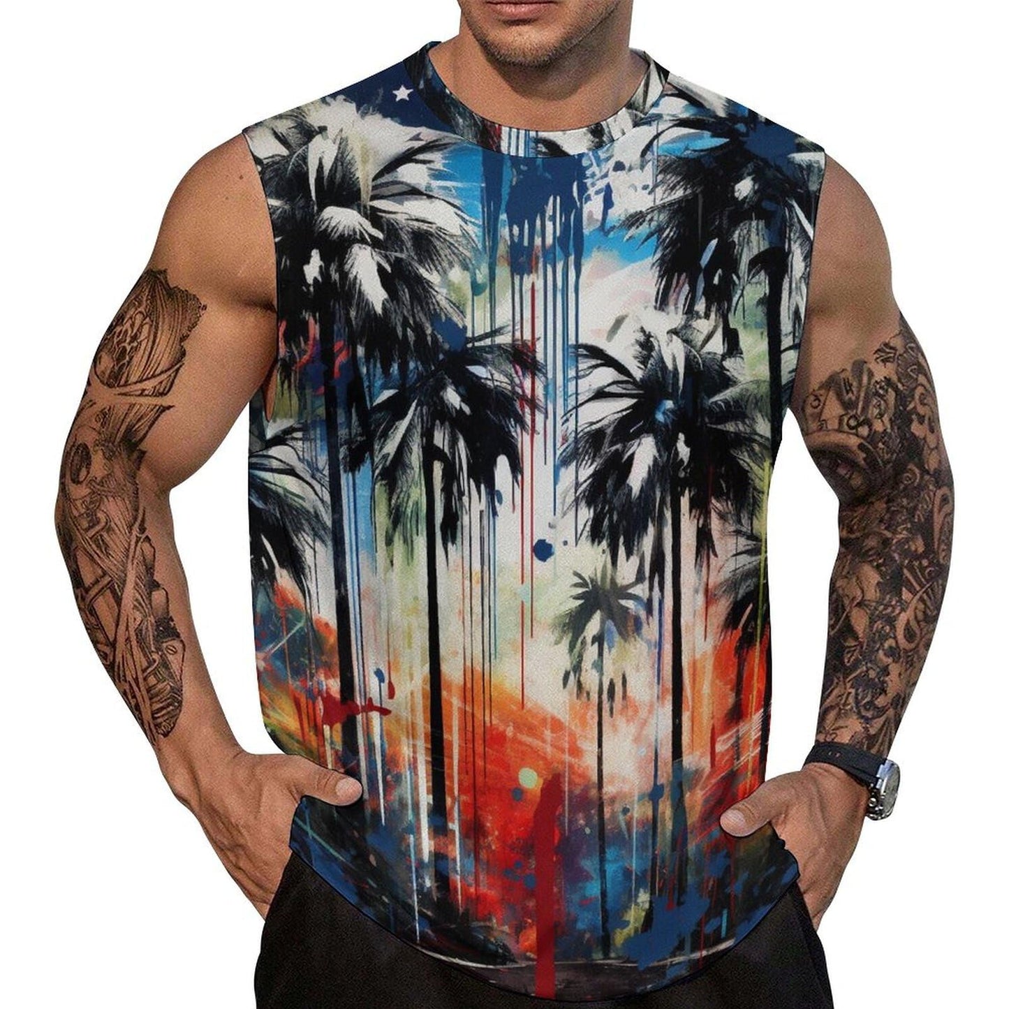 Mens American Flag Tank Top Summer Sleeveless Shirts 4th of July Gym Beach Novelty Workout Tees