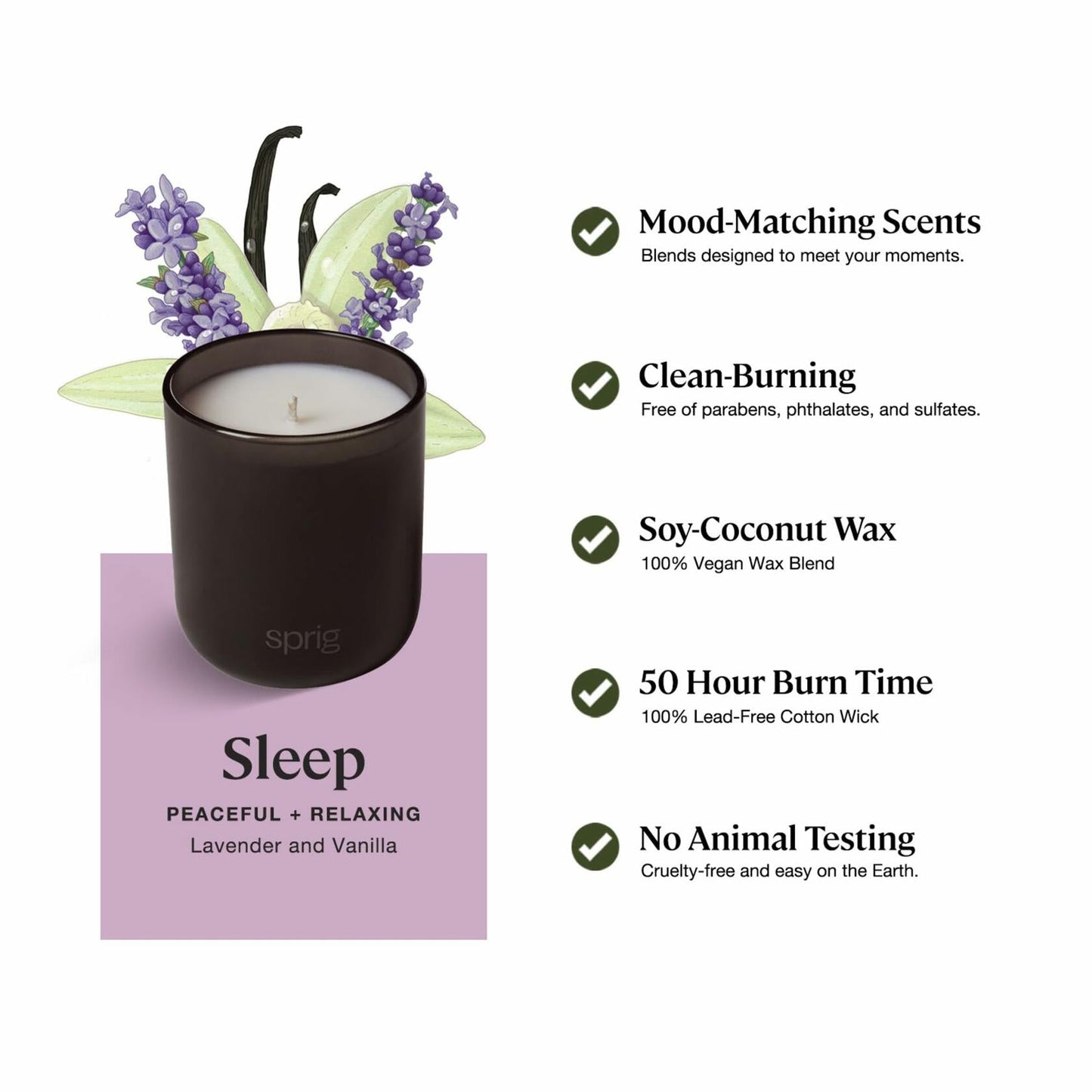 Sprig by Kohler Lavender & Vanilla Sleep Candle – 8 oz