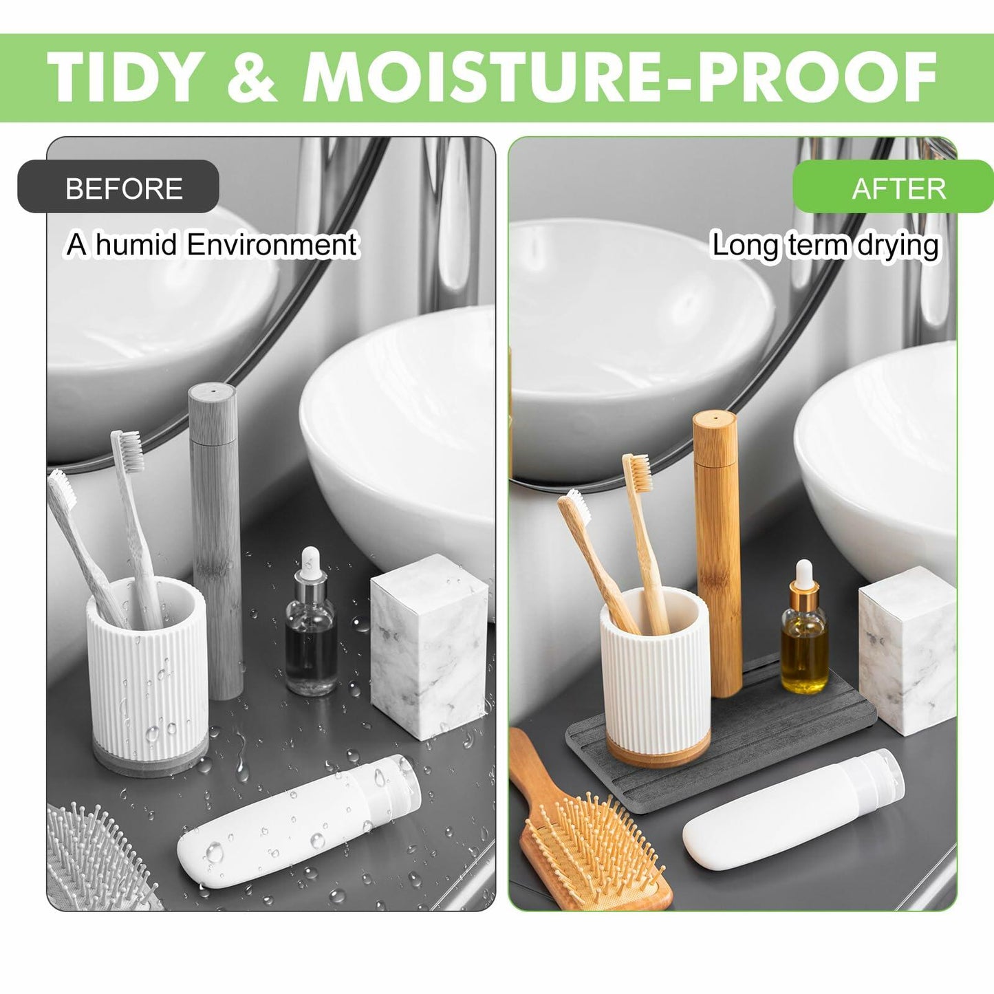 Vegoran 3-Pack Grey Diatomite Sink Trays – 4x8 in