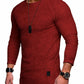 Comdecevis Muscle Slim Long Sleeve T Shirt Men Gym Athletic Red Size L