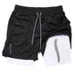 Print 2 in 1 Running Shorts for Men Gym