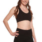 New Women's Bamboo Padded Sports Bra in Black